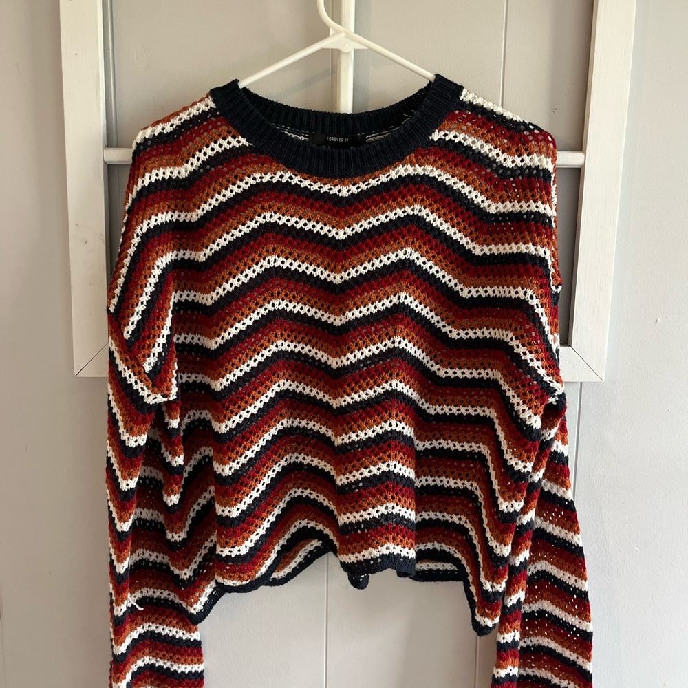 Womens M Forever 21 Striped Knit Sweater